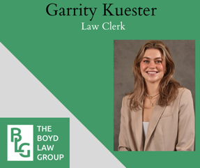 The Boyd Law Group is happy to welcome Garrity, our newest law clerk!